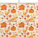 Fall Fox Dish Drying Mat for Kitchen Countertop 16x18 Autumn Chestnuts Pumpkin Berry Thanksgiving Day Small Drying Mat Reusable Quick Dry Dish Sink Mats Easy Clean Decorative Essentials