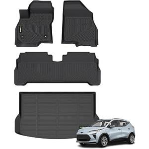 HAFIDI Floor Mats & Cargo Liner for Chevy Bolt EUV 2022 2023 2024 (Not EV) Custom Fit, All Weather Protection, Non-Slip, Automotive Floor Liners, Raised Edge, Full Set Accessories, TPE, Black