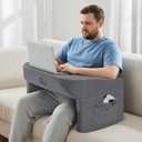 Reading Pillow for Bed for Tall Adults, Extra Large Ergonomic Backrest with Arm Rests, Firm Foam Support Pillow for Reading, Gaming, Working, Watching TV