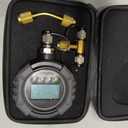 Pro Digital Vacuum Gauge, HVAC Pressure Tester with Alarm HVAC Micron Gauge 0-75,000 Microns, 7/16-20 UNF, 1/4 inch SAE, Temp Compensation, LCD Backlit Display
