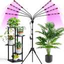 Grow Lights for Indoor Plants Full Spectrum with Stand and Timer, (Red+Blue+White) 8 Heads LED Plant Lights for Indoor Growing, Standing Floor House Plant Lamp for Seed Starting.