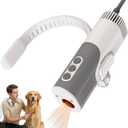 PETNF Hands-Free Dog Dryer for Pet Grooming, 110,000 RPM High Velocity Pet Hair Dryer, 1300W Powerful Neck Hanging Design, 3 Speeds & 5 Heat Settings for Home & Salon