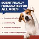 Pet Allergy Relief Chews 400PCs with Natural Collagen Drops Dual Formula for Itch Relief Skin Joint Health Coat Care Infused with Colostrum Probiotics Tasty Bites for All Dogs Cats Daily Consumption
