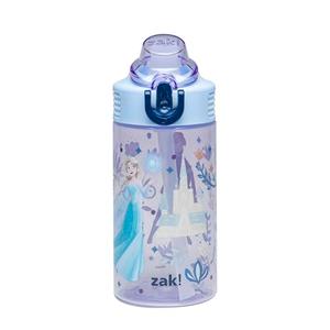 Zak Designs Disney Frozen Sage Kids Water Bottle For School or Travel, 16oz Durable Plastic Water Bottle With Straw, Handle, and Leak-Proof, Pop-Up Spout Cover (Anna, Elsa, Olaf)