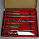 Professional 8-Piece German High Carbon Stainless Steel Steak Knife Set, Premium Full Tang Steak Knives with Pakkawood Handle