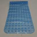 AmazerBath Shower Mat Non Slip 40 x 16 Inches, Bathtub Mat Shower Stall Mats with Suction Cups and Drain Holes, Non Slip Bath Mat for Tub for Elderly & Kids, Clear Blue