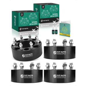 YHTAUTO 8x170mm Wheel Spacers 3 Inch Compatible with 2003-2005 Ford Excursion, Tire Spacers w/ M14x1.5 & 12.9 Grade Studs, 125 mm Center Bore 8 Lug 4PCS Black