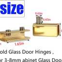 4PCS Gold Glass Door Hinges, Frameless Door Hinges for 3-8mm Cabinet Glass Doors (Gold)