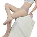 2-Pack Slightly Transparent Tights for girls, High Elasticity Sheen Glossy Anti-Slip for Work Dance Casual (L)