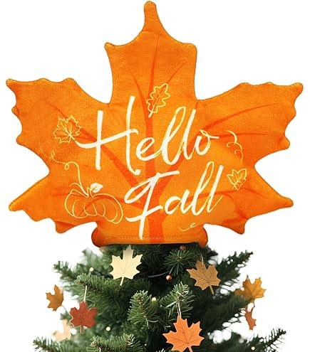 Thanksgiving Tree Topper, Fall Maple Leaf Tree 