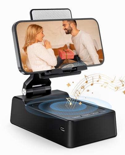 Gifts for Men Women, Phone Stand with Bluetooth Speaker, HD Surround Sound Speaker, Compatible with all iPhone/Android phones iPad Kindle, Cool Gadget Gift for Men Women Dad Mom Christmas Birthday