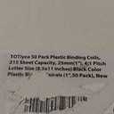 TOTiyea  Plastic Binding Coils, 215 Sheet Capacity, 25mm (1") Binding Spirals, 4:1 Pitch, Black