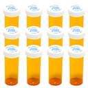 Pill Bottles with Child Resistant Cap, Prescription Vials - Push Down and Turn - Empty Medicine Plastic Containers Safety Cover for Personal Medication & Pharmacy (16dram, Amber, Only 11Pcs)