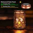 2 Pack Solar Lanterns Outdoor Waterproof, Butterfly Rose Garden Decor Birthday Gifts for Women Mom Grandma Hanging Solar Lights Metal Solar Decoration Outside for Yard, Patio, Lawn
