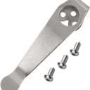 Titanium Deep Carry Pocket Clip for Spyderco Para 3, Paramilitary 2 and More Models Knives, Premium Custom-made Pocket Clip with 3 Pieces Screws, Stone Wash