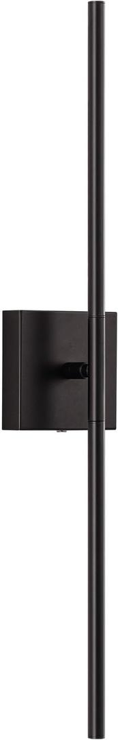 Cordless Wall Sconces with Remote Control, Wireless 5200mAh Rechargeable Battery Operated LED Wall Lamps, 360° Rotate Lightings for Wall Painting, Bedroom, Hallway, Night Light 23.6 inch (Black)