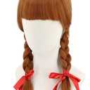 Topcosplay Women or Girl Long Brown Braids Wig Halloween Costume Cosplay Wigs