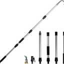 Diivoo Gutter Cleaning Tools from The Ground,Adjustable Gutter Cleaner,Gutter Cleaning Hose Attachment,360 Rotatable Brass Swivel Head Gutter Cleaning Wand for Leaves and Debris,No Ladder Needed