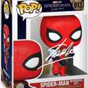 Stan Lee Spiderman Integrated Suit #913 Facsimile Signed Reprint Laser Autographed Funko POP! Movies Marvel No Way Home Figurine with Protector Case