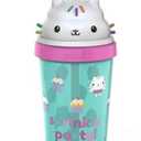 Zach! Gabby's Dollhouse 18 oz. Green Super Sipper Tumbler with Cakey Cat Design, BPA-Free Plastic