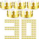 Crtiin 30 Pcs Gold Paper Crown for Adults Princess Hats Crafts Birthday Party Bulk Crowns for School Classroom(Classic Style)