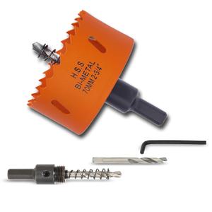 2-3/4 inch Hole Saw with Arbor for Metal Wood Plastic, 2-3/4 in Bimetal Hole Cutter for Different Project with Smooth and Flat Drilling Edge, Fast Chip Removal