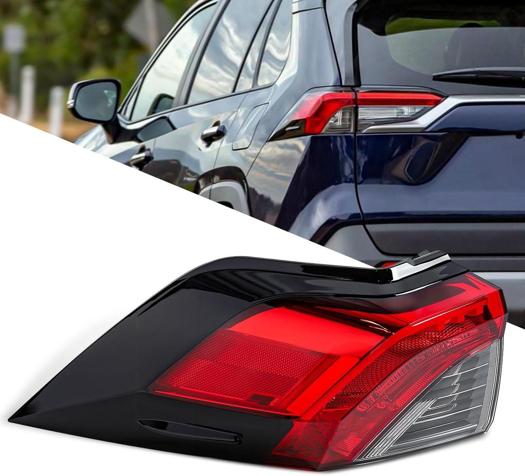 Tail Light Cover for Toyota RAV4 - Outer Rear Tail Lights Compatible With Toyota RAV4 2019-2024 Rear Brake Signal Lamp Replacement Left Side Driver Side