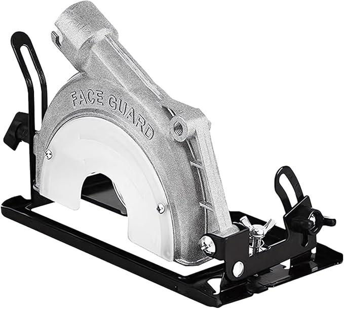 Aluminum Alloy Angle Grinder Stand(1.65" Bore) to Cut Off Saw Converter with 5.5" Protective Cover,Cutting Guide & Bracket Fits 4-1/2" Grinders for Precision Metal & Wood Cutting(Check Compatibilit)