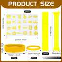 Bonuci 72 Pcs Yellow Spirit Wear Accessories Items Bulk Man Team Spirit Week Accessories Camp Day Item Fake Mustache Crazy Hair Wig Bandana Go Team Tattoo Noisemaker Bam Wristband Eyeblack Sticker