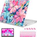 Mektron Case for 2026 MacBook Neo 13-inch A18 Pro chip A3404 Laptop Cover with 13-inch (Diagonal) Liquid Retina Display+ Keyboard Cover+ Screen Protector, Hand-Painted Flowers
