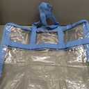 Clear Vinyl Zippered Storage Bags (3-Pack) 40L Sturdy Storage Bags for Sweaters, Blankets, Comforters, Bedding Sets and Much More! (Light Blue, 18x15x9)