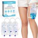 JJ CARE Urinary Drainage Leg Bag - Pack of 3 Catheter Leg Bag, 1000 ml Capacity Anti-Reflux Valved Disposable Foley Catheter Bags for Men with 18" Drainage Tube & Stepped Connector