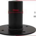 Speaker Stand Top Hat,110x80mm / 4.33"3.15" Metal Speaker Cabinet Pole Mount Adapter, Black Color - 2 Pack