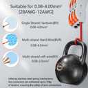 80 Pcs Wire Connectors 3 Conductor Compact Splicing, 3 Circuit Inline Splices, 28-12 AWG,NineLeaf Compact Connectors Wire Connectors,3 in and Out Push Wire Conductor