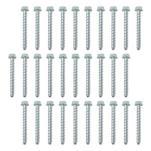 50Pcs 3/8 x 3 Concrete Screws, Masonry Screws Heavy Duty Carbon Steel, Zinc Plated Hex Head Large Diameter Concrete Anchors Fits for Brick, Blocks, Cement