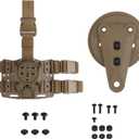 Drop Leg Platform 360° Rotation Holster Platform Adapter Receiver Mounts with Adjustable Thigh Straps for Holsters and Magazine Pouches (Tan Sets)
