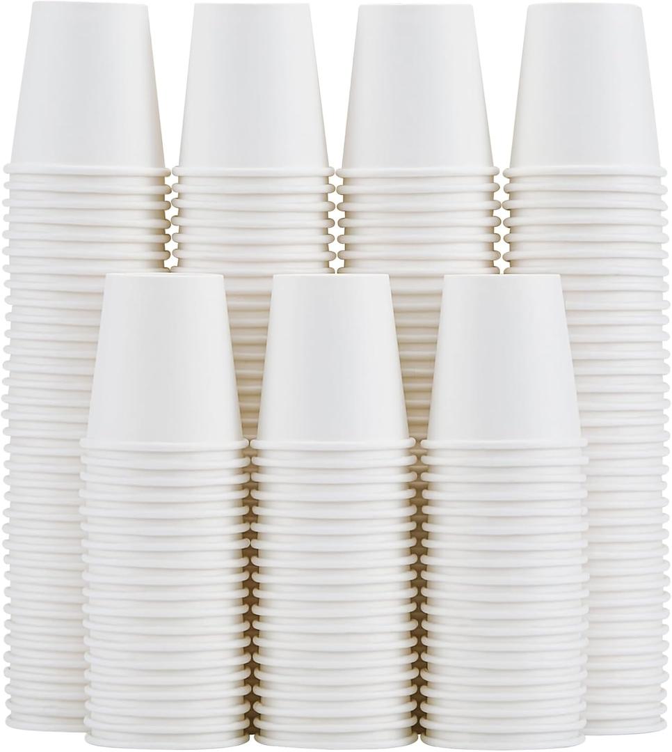 Clawsoff 300 Count 5 oz Bathroom Cups, 5 oz Disposable Paper Cups, Small Mouthwash Cup, 5 Ounce Mini White Espresso Cups for Party, Travel, Picnic