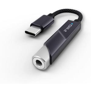FiiO KA11 USB C to 3.5mm Audio Adapter 32bit/384KHz, USB Type C Dongle HiFi DAC Amplifier for Android/iOS/Windows/Mac (Black, TC)