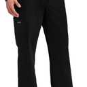 Cherokee Scrubs for Men Tapered Leg Cargo Scrub Pants with Zip Fly, 5 Pockets Elastic Waist 2-Way Stretch & Easy Care WW190 (Black, L)