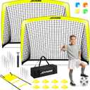 Pro-Grade Kids Backyard Soccer Goal, Tear-Resistant 5-Layer Polyester Soccer Net & 10mm Poles for Maximum Durability, 6x4ft, Pop Up Portable Soccer Training Equipment Set with Size 4 Ball