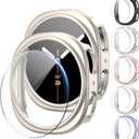 5+5Pack Case for Samsung Galaxy Watch 8 44mm Screen Protector with Anti-Fog Tempered Protective Film Glass Hard PC Bumper Cover (Black/Clear/Rosegold/Starlight/Purple)