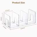 Widened 4.17 Inch Clear Acrylic Kids Shoe Rack for Closet Organizers and Storage 2 Pack, 3 Sections Small Toddler Baby Shoe Storage Organizer Shelf, Desk File Sorter Book Purse Organizer