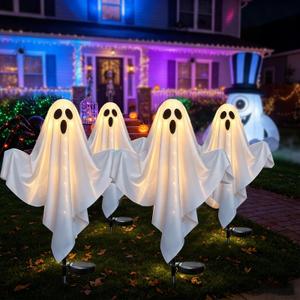 LipLopBest 4 Pack Ghost Pathway Light Halloween Stake Solar Lights