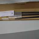 TONIAL Bay Window Curtain Rods, 36 to 72 Inch Center Rod for Windows, 20 to 36 Inch Side Rods for Window 3/4 Inch Decoratice Drapery Rods with Small Cap End, Black