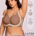 OEAK Womens Wireless Jelly Bra Plus Size Supportive Seamless Bras Full Coverage Push Up Comfortable No Underwire Tshirt Bras (XL)