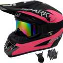 Youth Dirt Bike Helmets DOT Approved Fashion Kids Motocross, ATV, Off-Road, Four Wheelers, BMX Motorcycle Bike Helmets (Goggles Gloves Faceshield) L