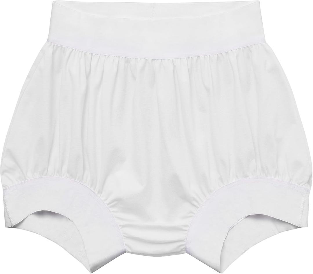 Adult Diaper Cover, Leakproof Waterproof Reusable Plastic Pants Noiseless & Comfortable Protection for Men and Women (White)