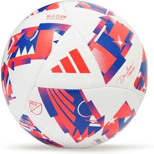 adidas MLS Soccer Ball (5, White/Solar Red/Glory Blue)