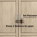 4 Pack Child Proof Sliding Cabinet Door Code Locks Baby Safety Cupboard Locks Adjustable U Shaped Cabinet Latches for Knob Handle Drawers Closet (4 PCS, Coffee)