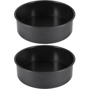 8 Inch Round Cake Pans, Set of 2 Deep Straight-Sided Stainless Steel Pans with Removable Bottom, Nonstick Cake Pan Set for Layer Cakes and Cheesecake Baking